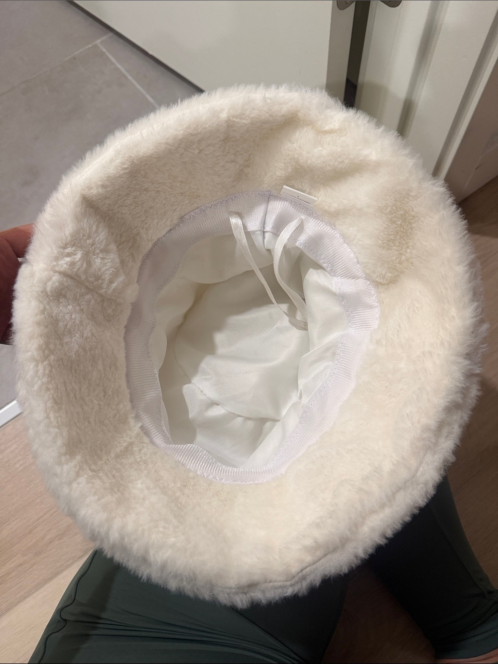 Prada Cream Ivory Faux Fur Bucket Hat - Picture 3 of 3
